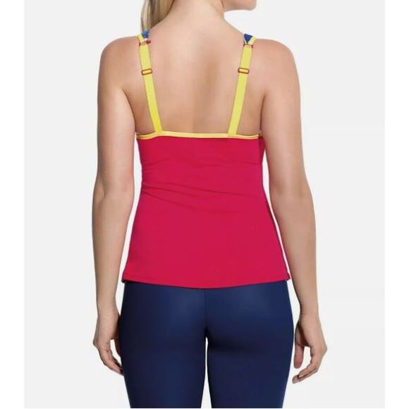 PANACHE NEW $78 Pink Multi-Color Sports Vest Tank Optional Racerback Size 30E - Picture 2 of 6